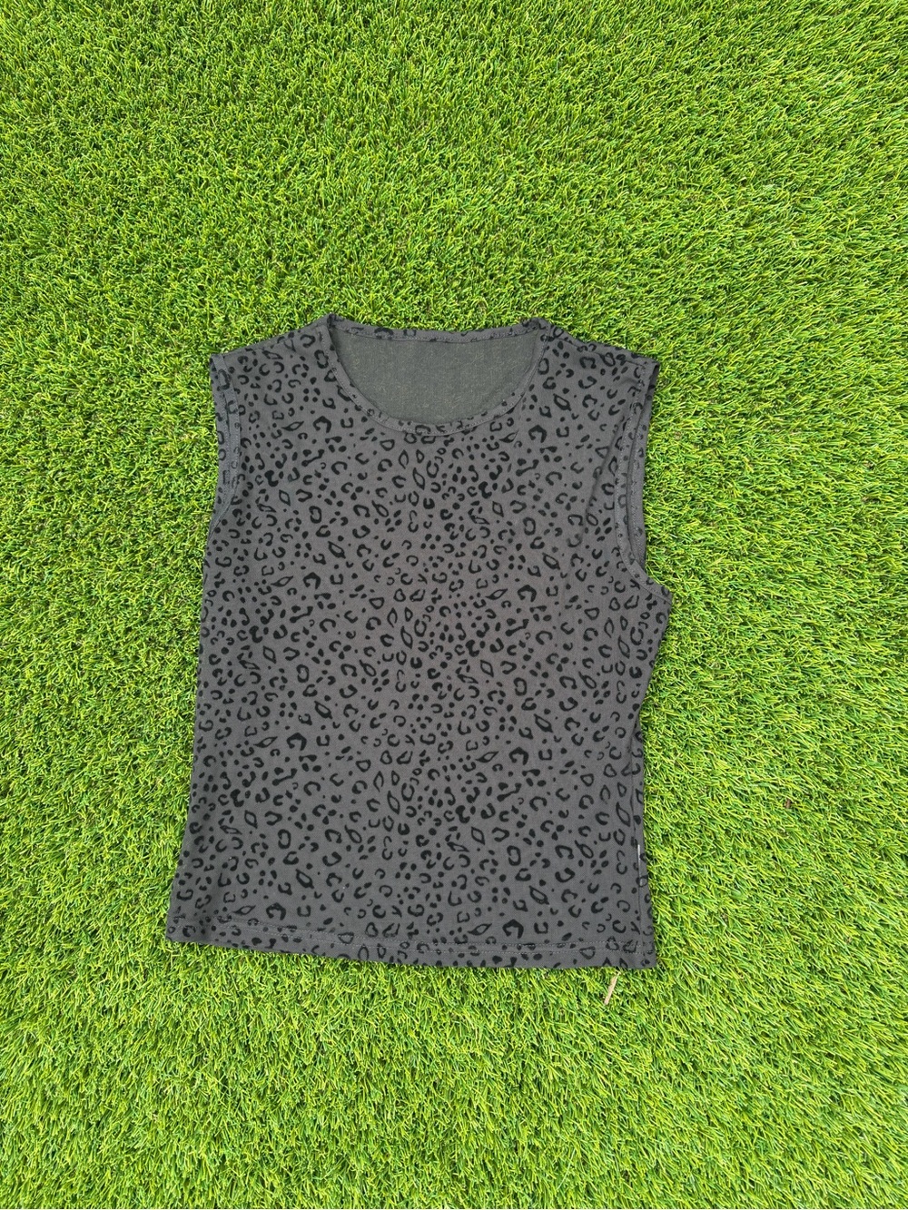 Women’s Black Leopard Sheer Tank Top